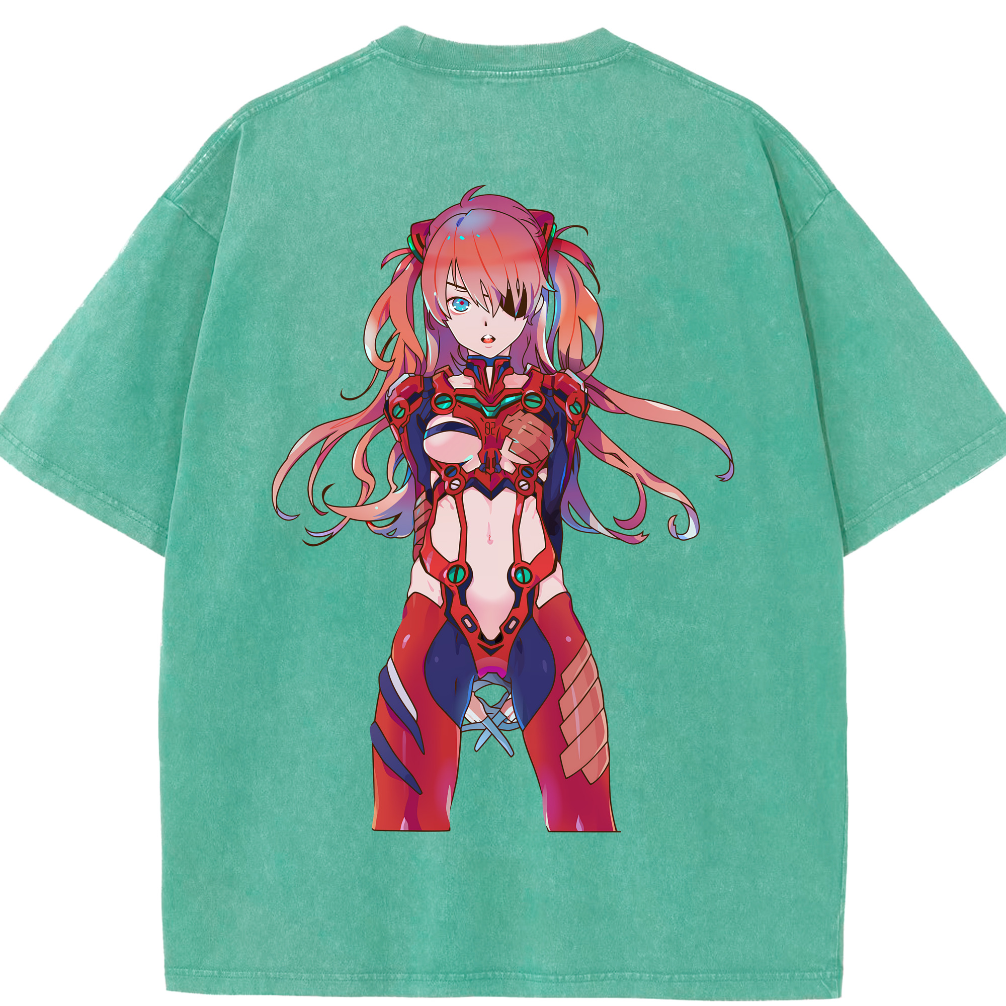 （画像用） EVA 新世紀エヴァンゲリオン 綿100% ヴィンテージ風 半袖Tシャツ（背面プリント）